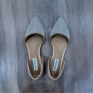 Steve Madden Glittering Silver Pointed Flats
